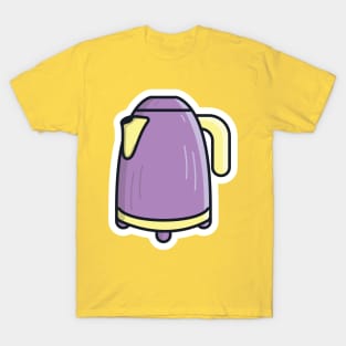 Metal Electric Kettle Sticker vector illustration. Food and drink object icon concept. Breakfast kettle with closed lid sticker vector design. Kitchen appliance concept symbol. T-Shirt